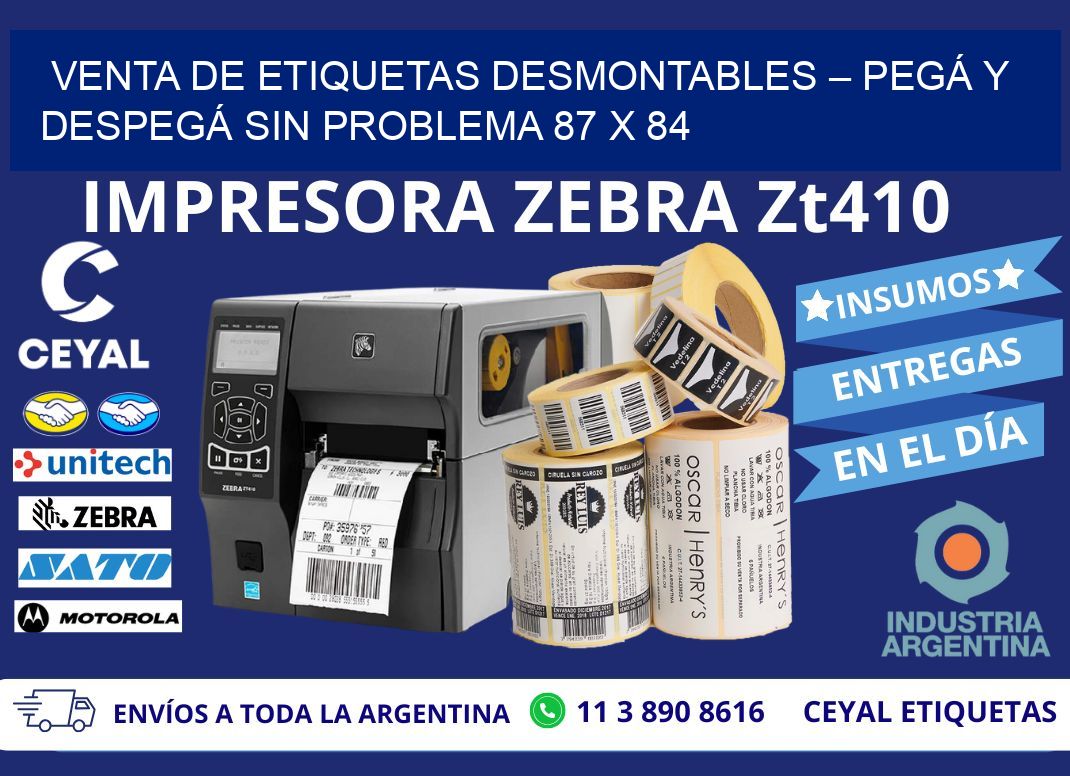 VENTA DE ETIQUETAS DESMONTABLES – PEGÁ Y DESPEGÁ SIN PROBLEMA 87 x 84
