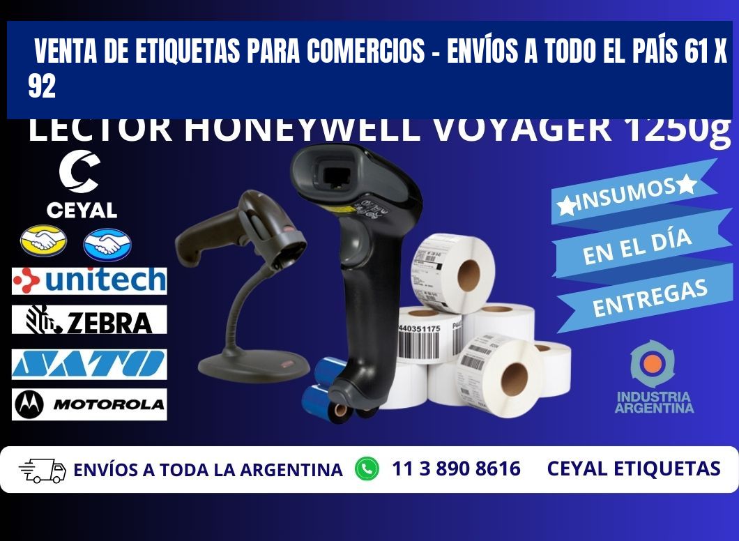 VENTA DE ETIQUETAS PARA COMERCIOS – ENVÍOS A TODO EL PAÍS 61 x 92