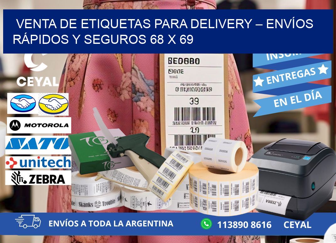 VENTA DE ETIQUETAS PARA DELIVERY – ENVÍOS RÁPIDOS Y SEGUROS 68 x 69