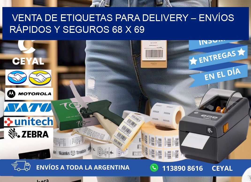 VENTA DE ETIQUETAS PARA DELIVERY – ENVÍOS RÁPIDOS Y SEGUROS 68 x 69