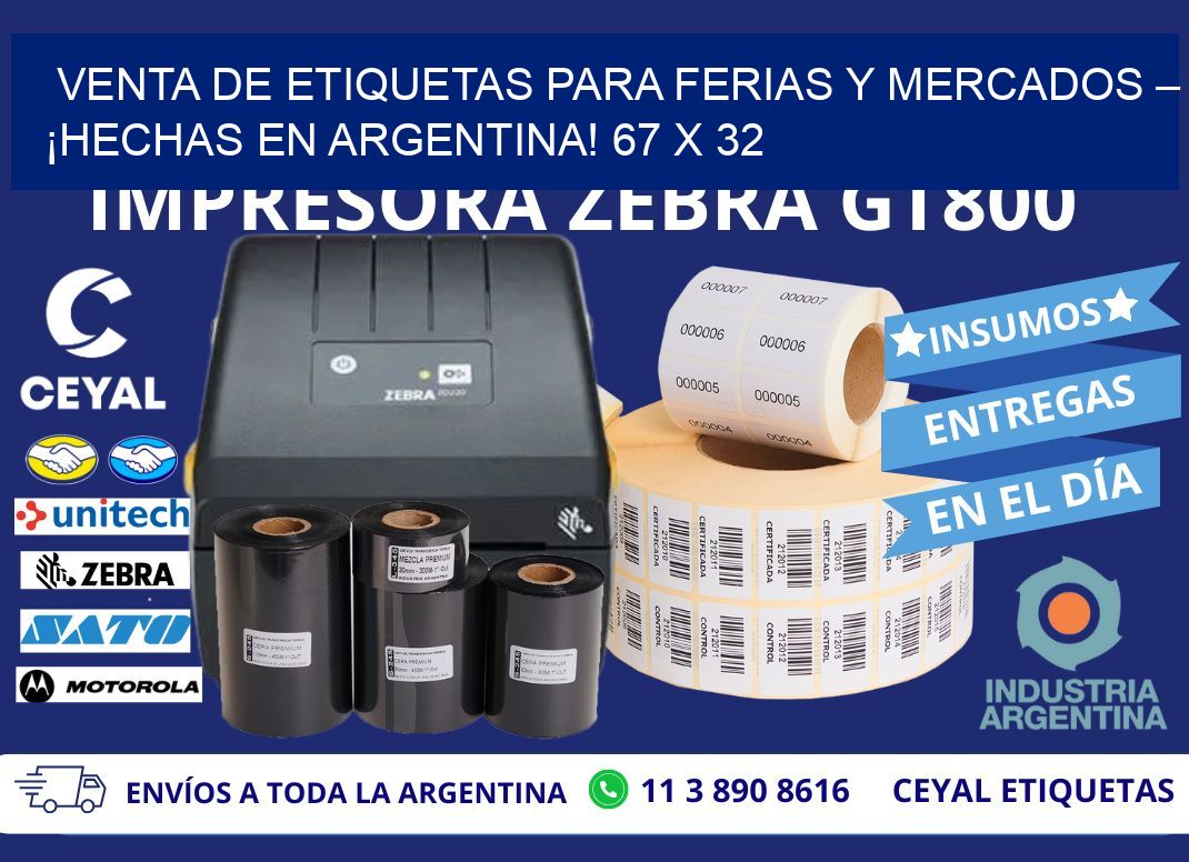 VENTA DE ETIQUETAS PARA FERIAS Y MERCADOS – ¡HECHAS EN ARGENTINA! 67 x 32
