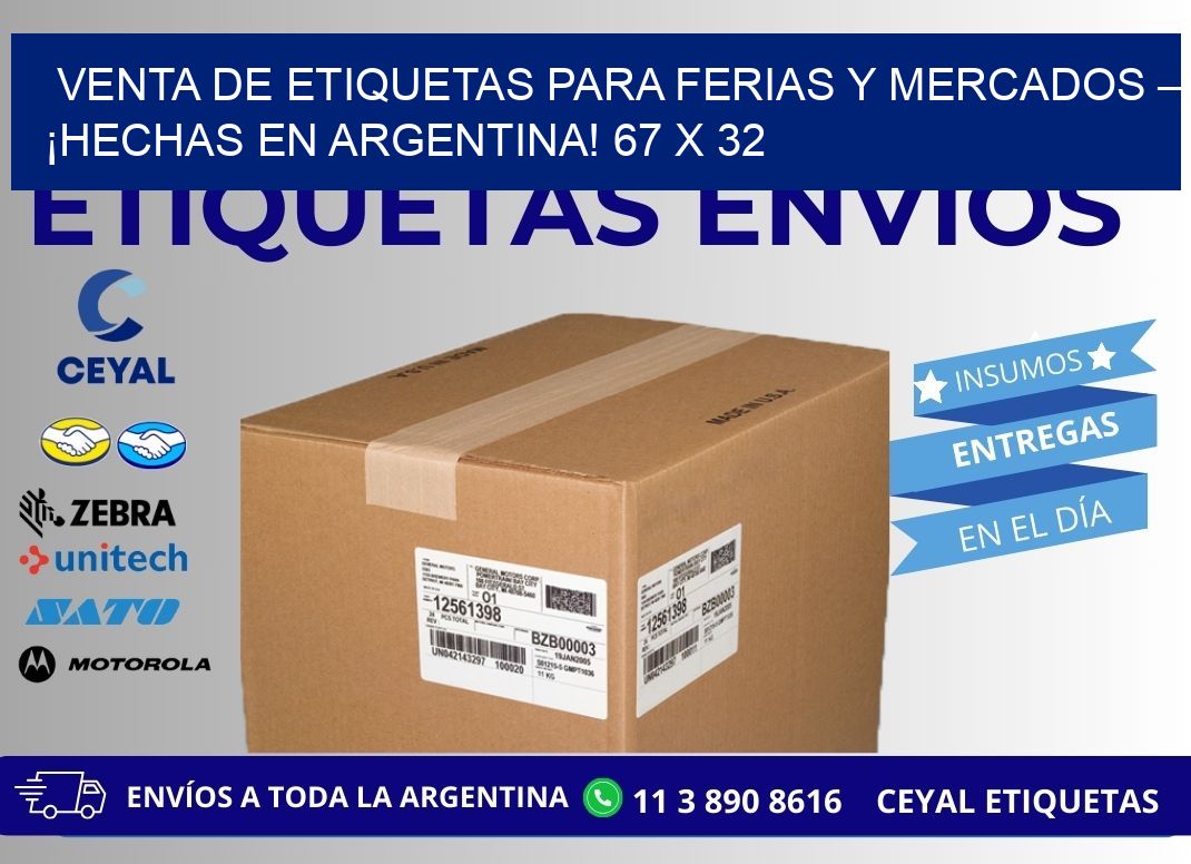 VENTA DE ETIQUETAS PARA FERIAS Y MERCADOS – ¡HECHAS EN ARGENTINA! 67 x 32