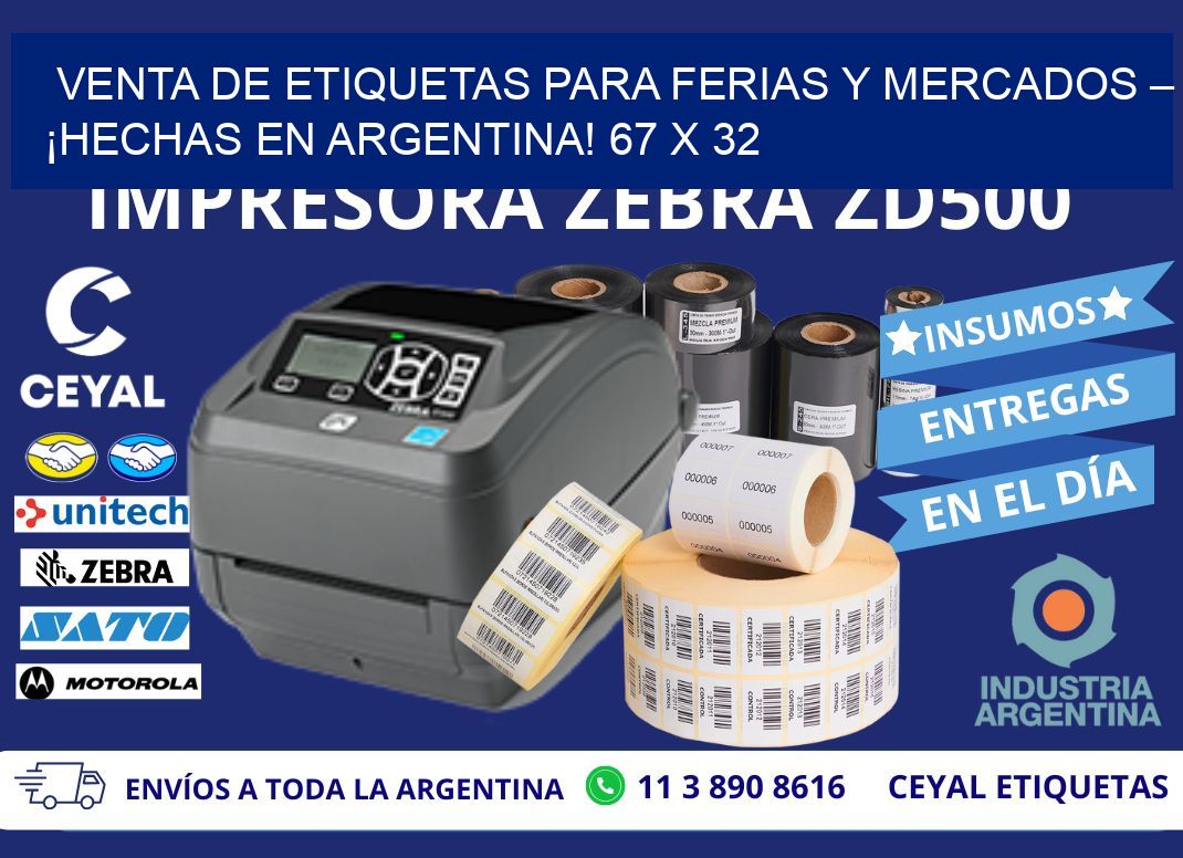 VENTA DE ETIQUETAS PARA FERIAS Y MERCADOS – ¡HECHAS EN ARGENTINA! 67 x 32