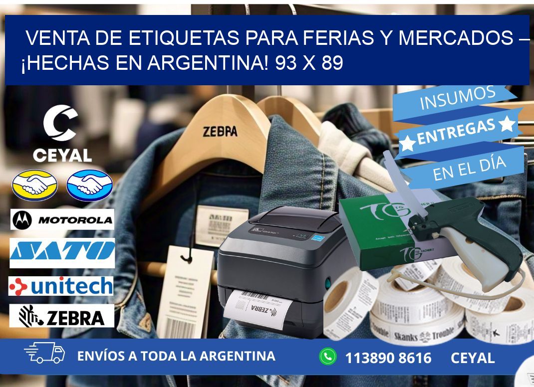 VENTA DE ETIQUETAS PARA FERIAS Y MERCADOS – ¡HECHAS EN ARGENTINA! 93 x 89