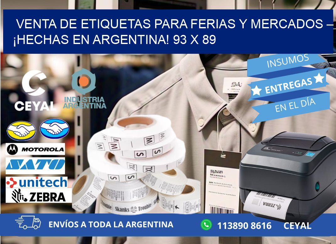 VENTA DE ETIQUETAS PARA FERIAS Y MERCADOS – ¡HECHAS EN ARGENTINA! 93 x 89