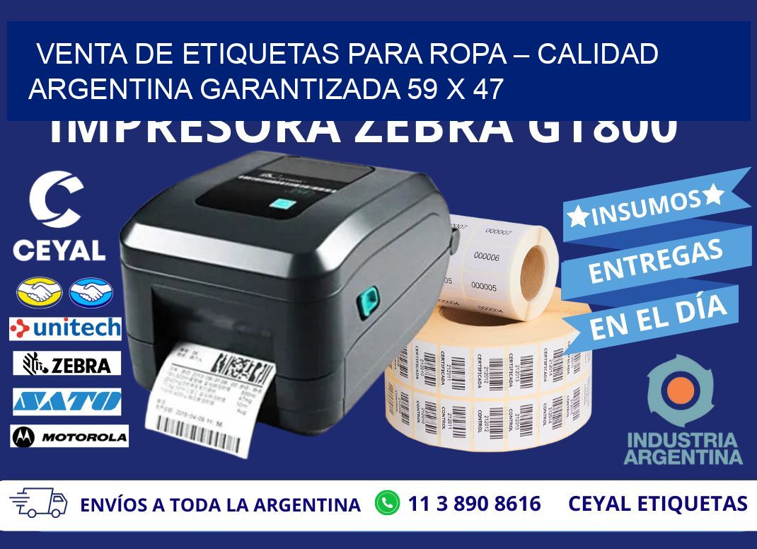 VENTA DE ETIQUETAS PARA ROPA – CALIDAD ARGENTINA GARANTIZADA 59 x 47