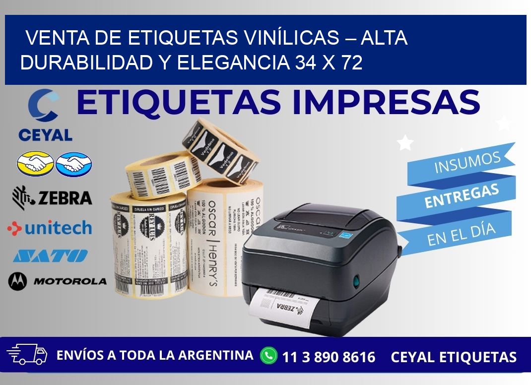 VENTA DE ETIQUETAS VINÍLICAS – ALTA DURABILIDAD Y ELEGANCIA 34 x 72