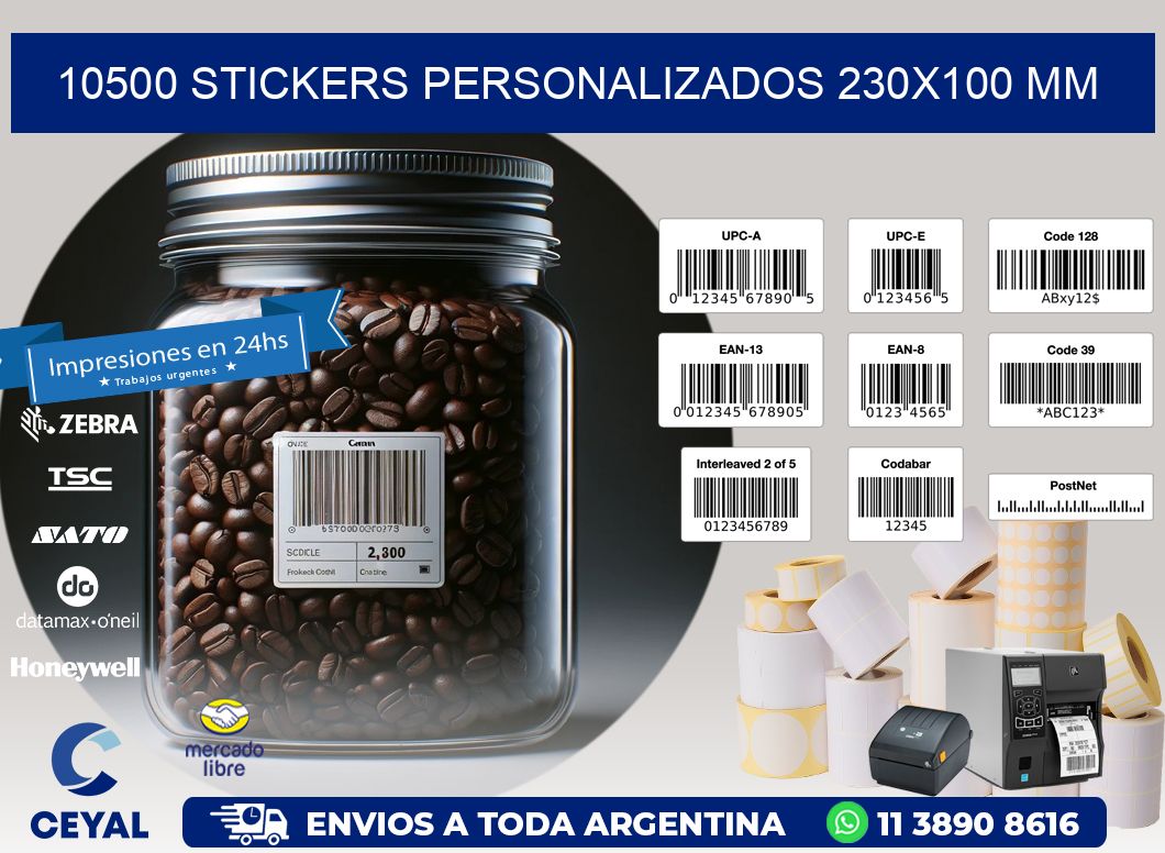 10500 STICKERS PERSONALIZADOS 230x100 mm