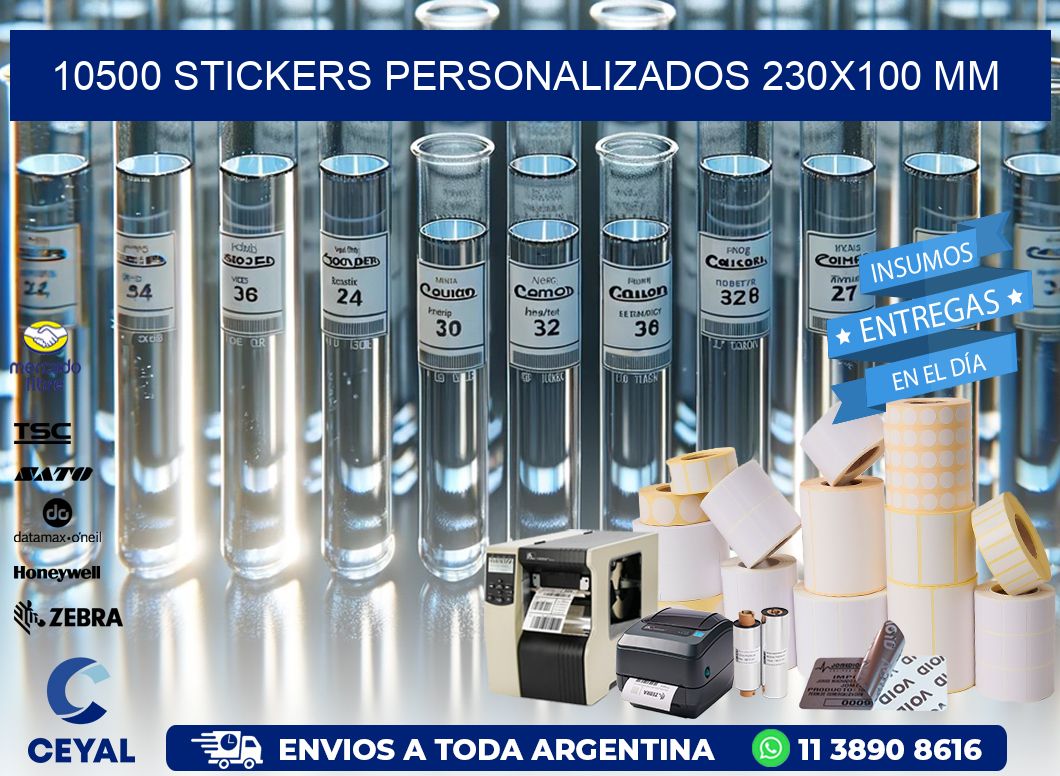 10500 STICKERS PERSONALIZADOS 230×100 mm