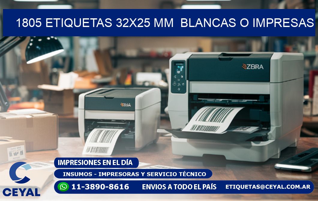 1805 ETIQUETAS 32x25 mm  BLANCAS O IMPRESAS