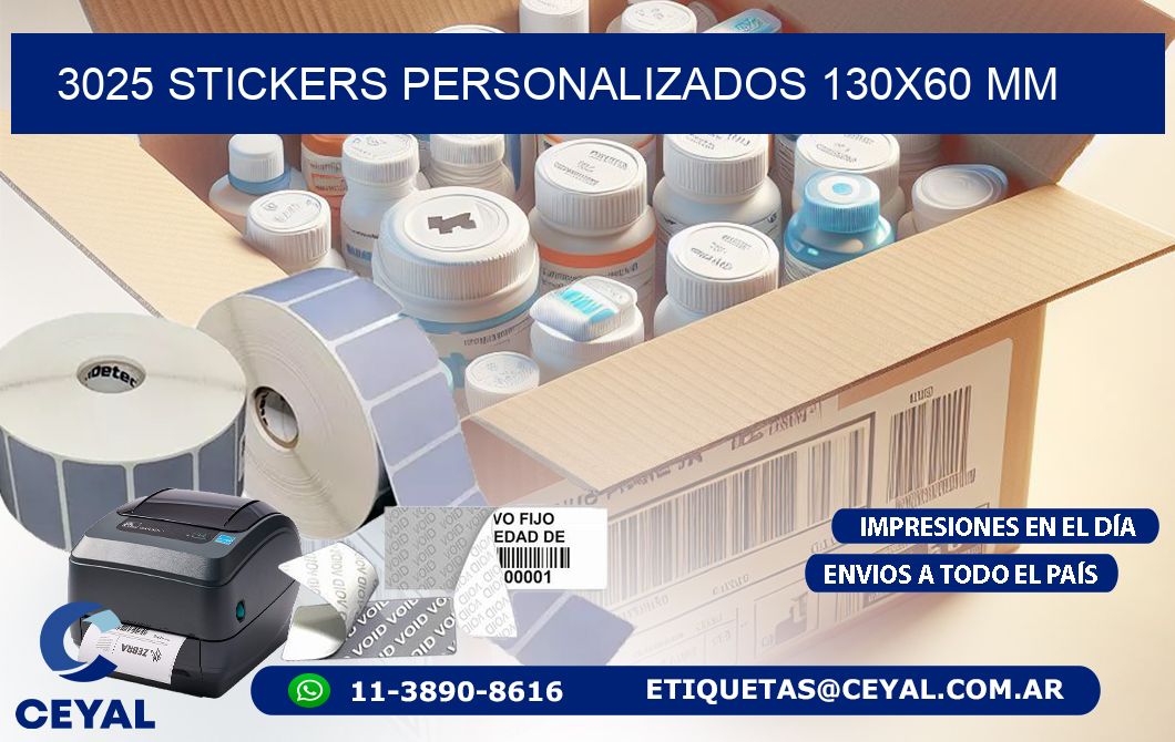 3025 STICKERS PERSONALIZADOS 130x60 mm