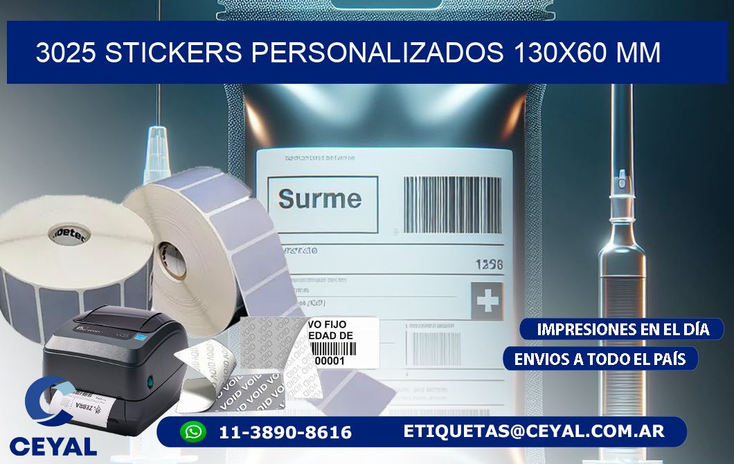 3025 STICKERS PERSONALIZADOS 130×60 mm