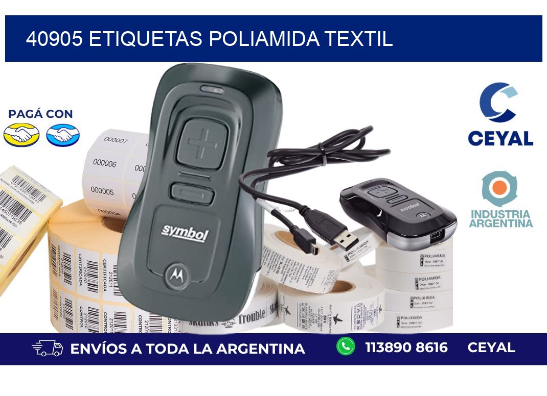40905 ETIQUETAS POLIAMIDA TEXTIL
