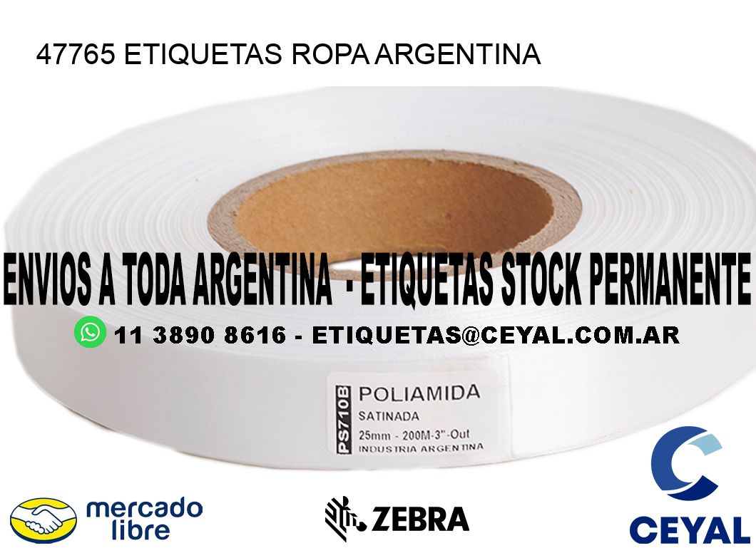 47765 ETIQUETAS ROPA ARGENTINA