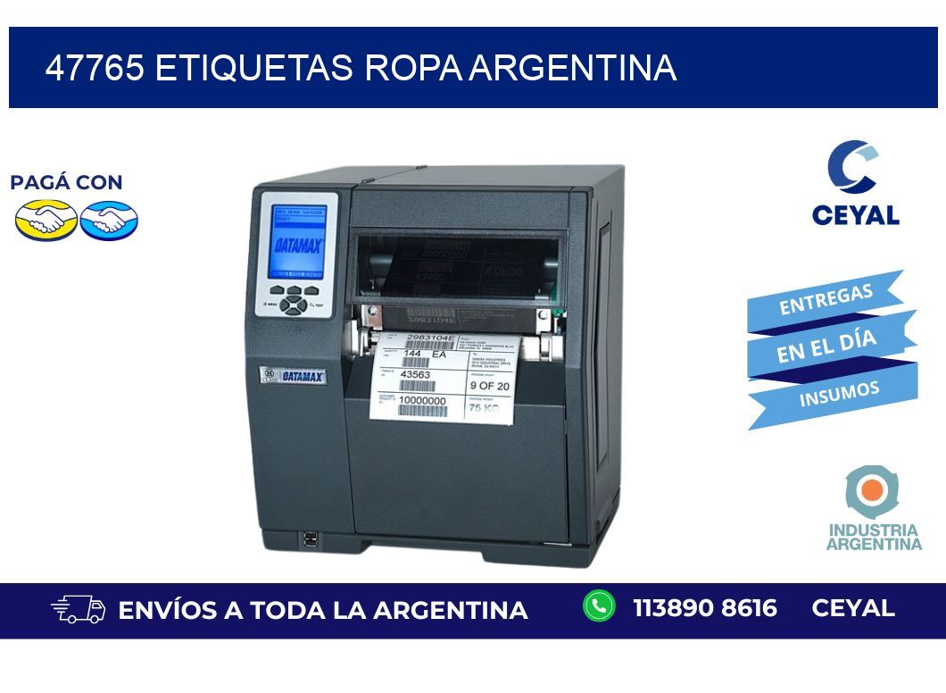 47765 ETIQUETAS ROPA ARGENTINA