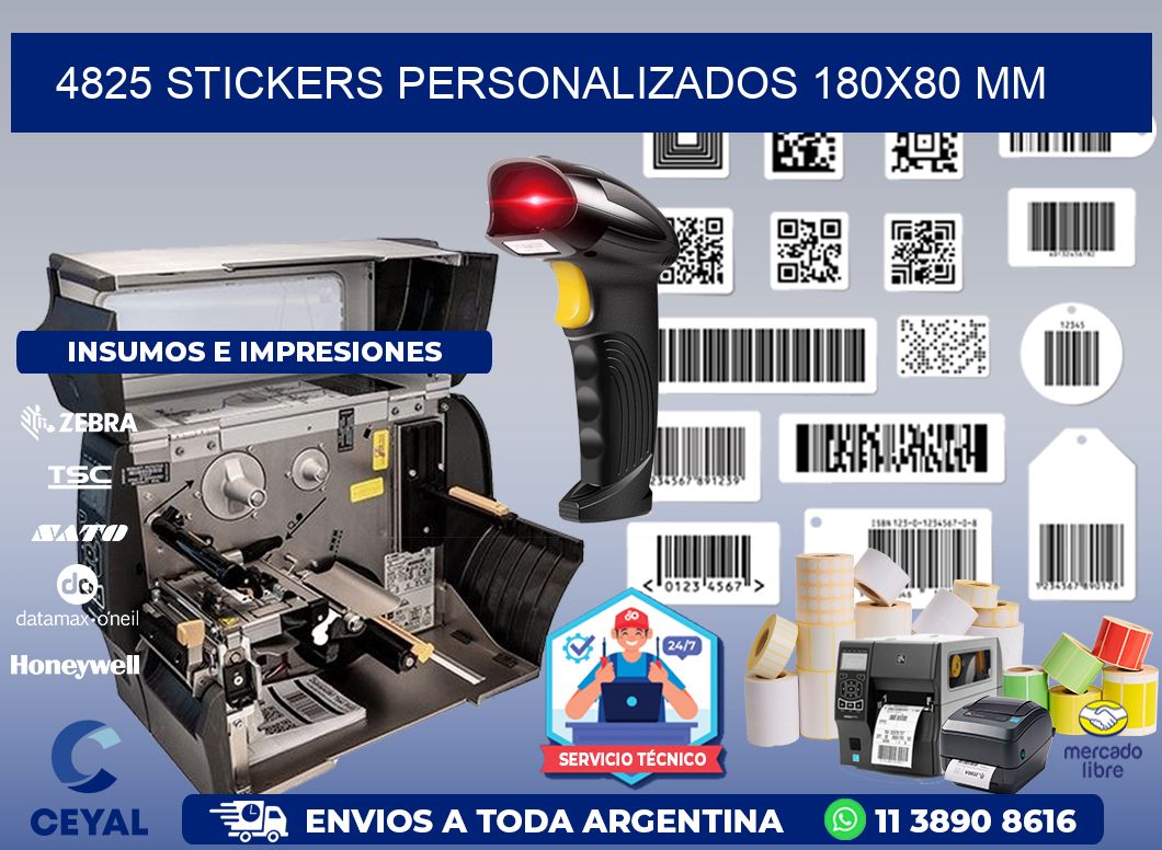 4825 STICKERS PERSONALIZADOS 180x80 mm
