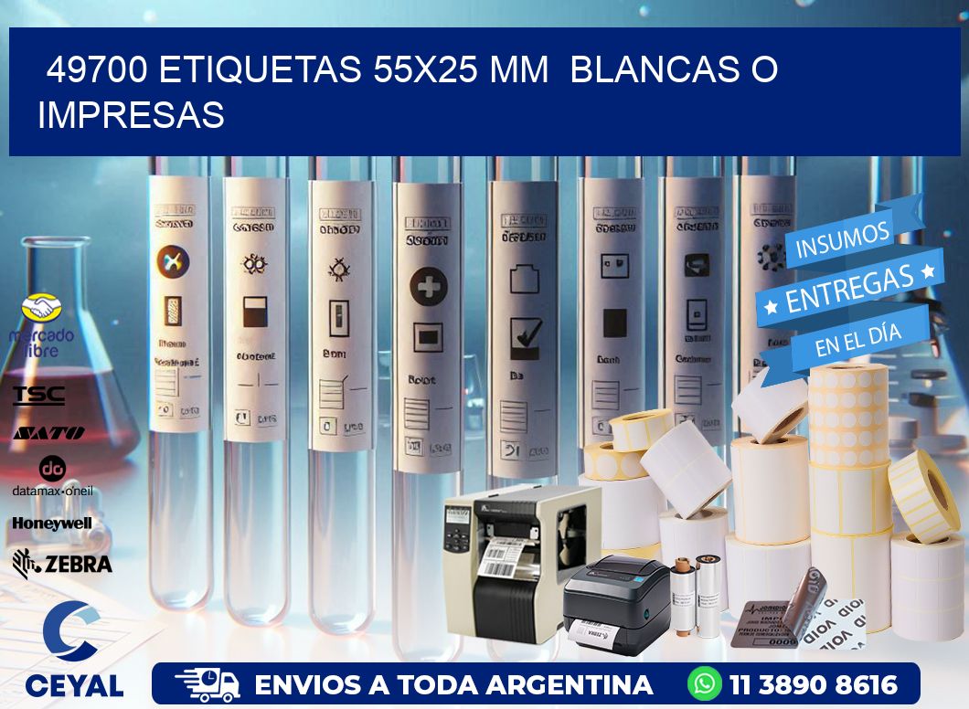 49700 ETIQUETAS 55×25 mm  BLANCAS O IMPRESAS