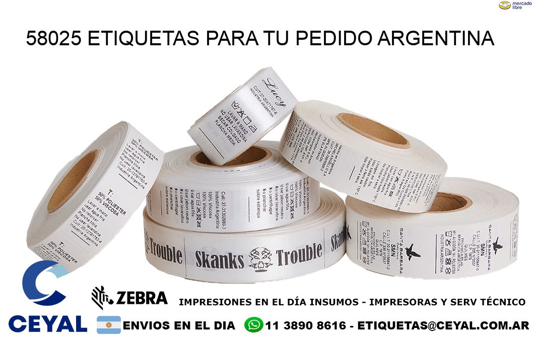 58025 ETIQUETAS PARA TU PEDIDO ARGENTINA