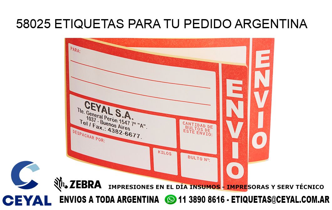 58025 ETIQUETAS PARA TU PEDIDO ARGENTINA