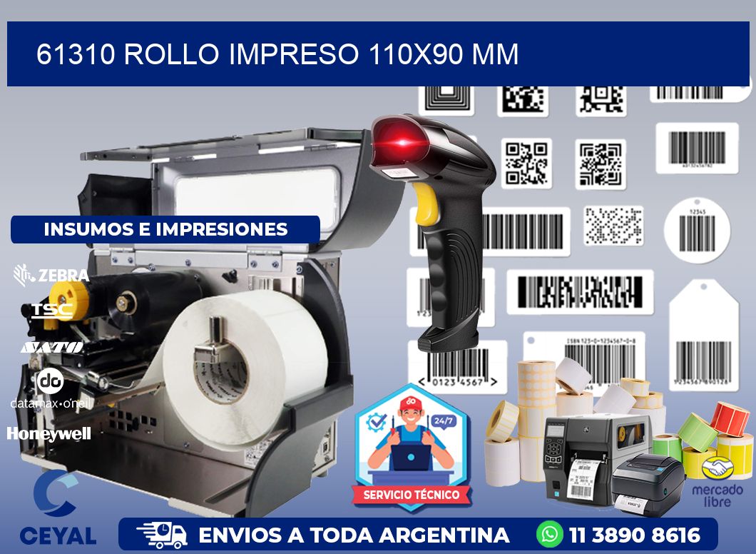 61310 ROLLO IMPRESO 110x90 mm