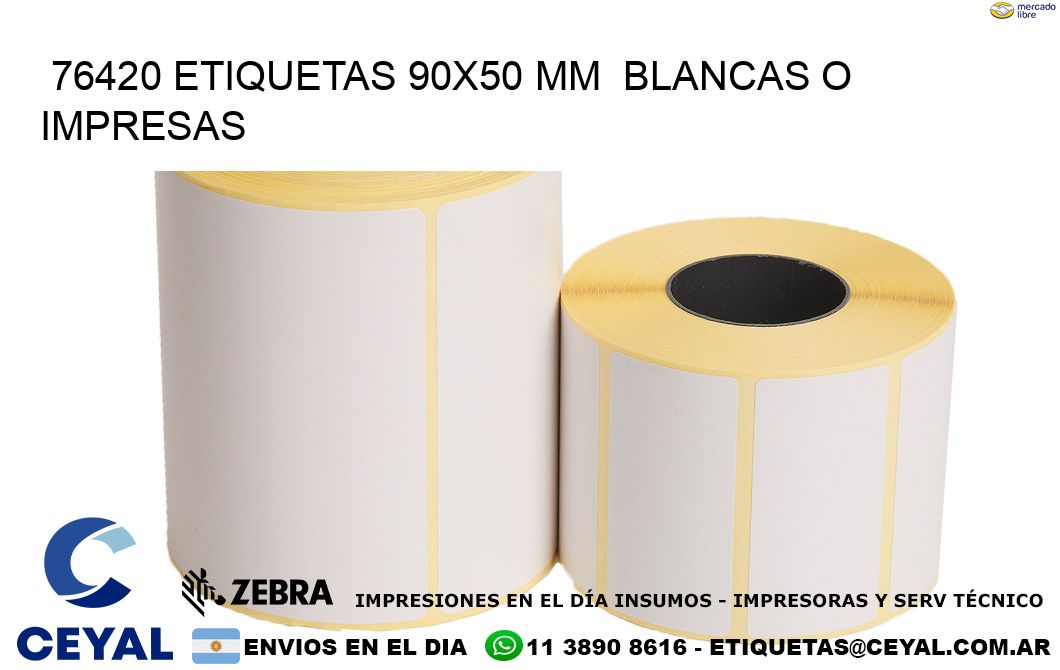 76420 ETIQUETAS 90x50 mm BLANCAS O IMPRESAS