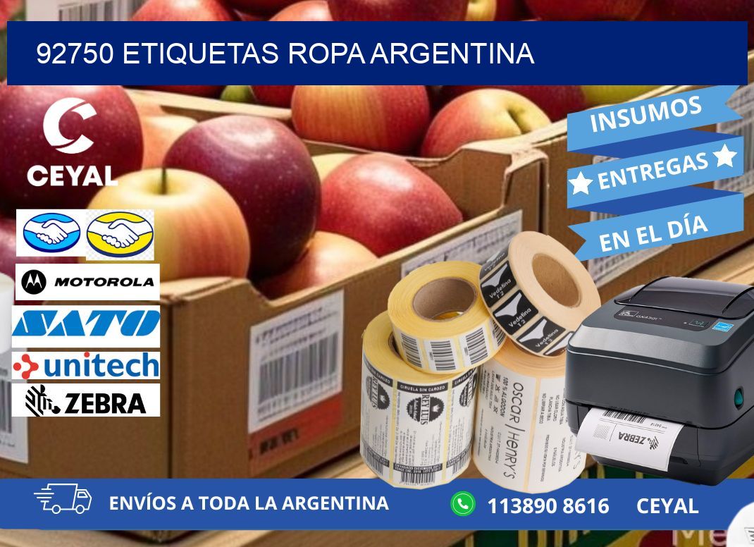 92750 ETIQUETAS ROPA ARGENTINA
