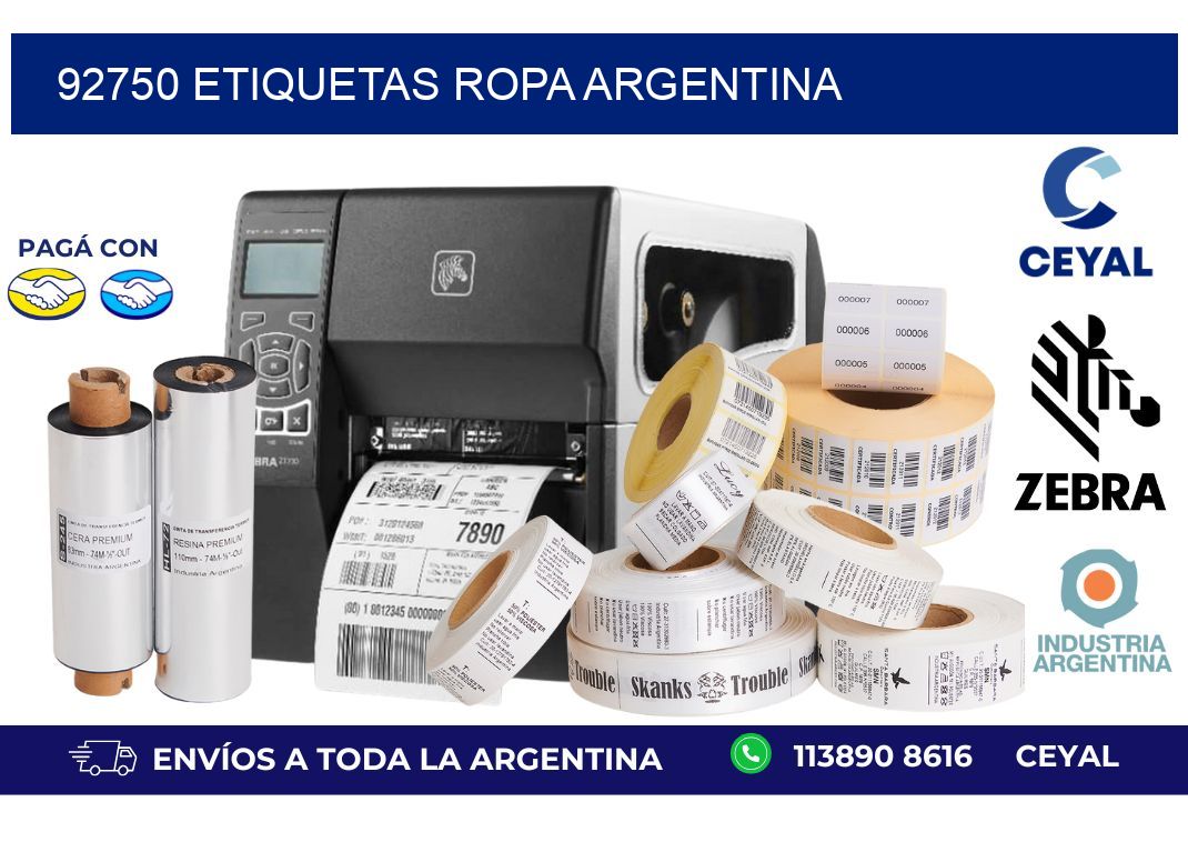 92750 ETIQUETAS ROPA ARGENTINA