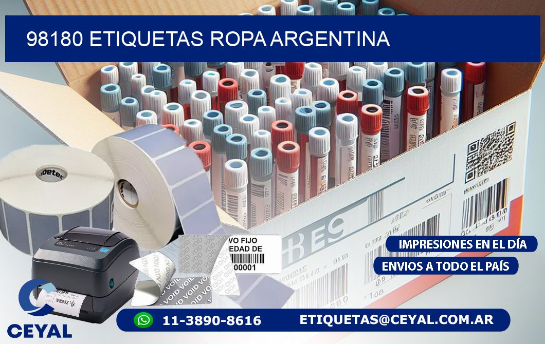 98180 ETIQUETAS ROPA ARGENTINA