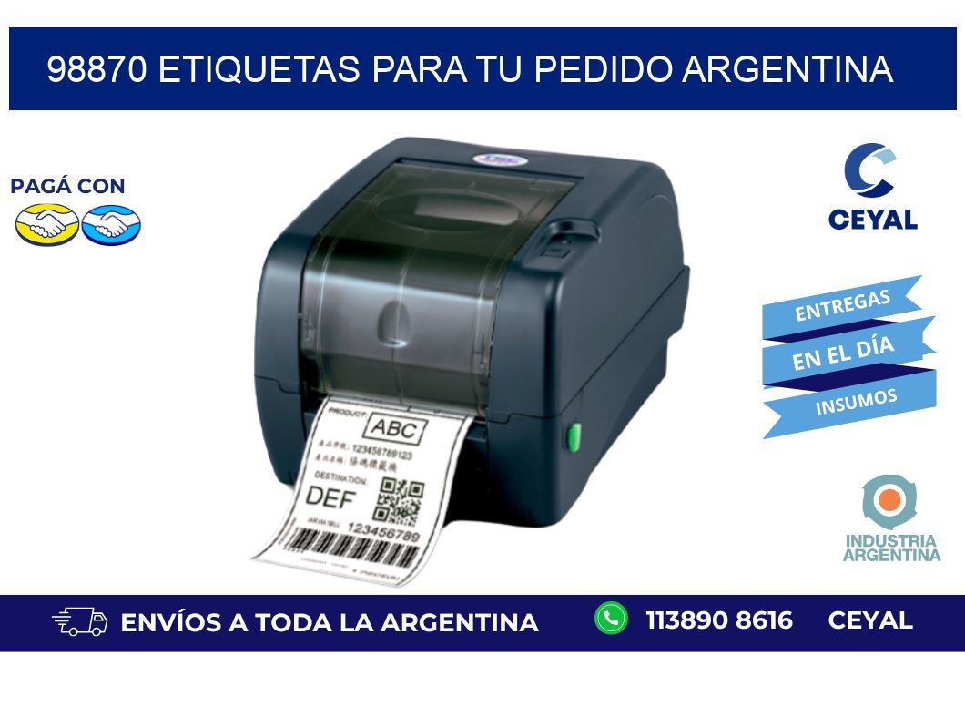 98870 ETIQUETAS PARA TU PEDIDO ARGENTINA