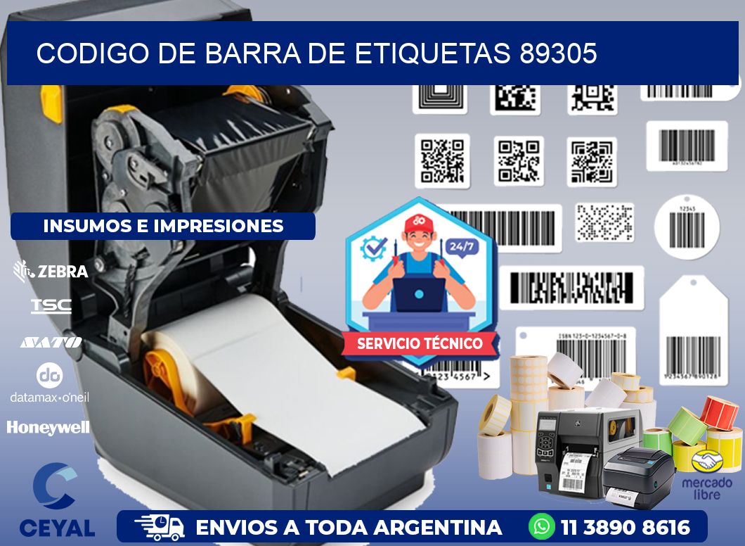 CODIGO DE BARRA DE ETIQUETAS 89305