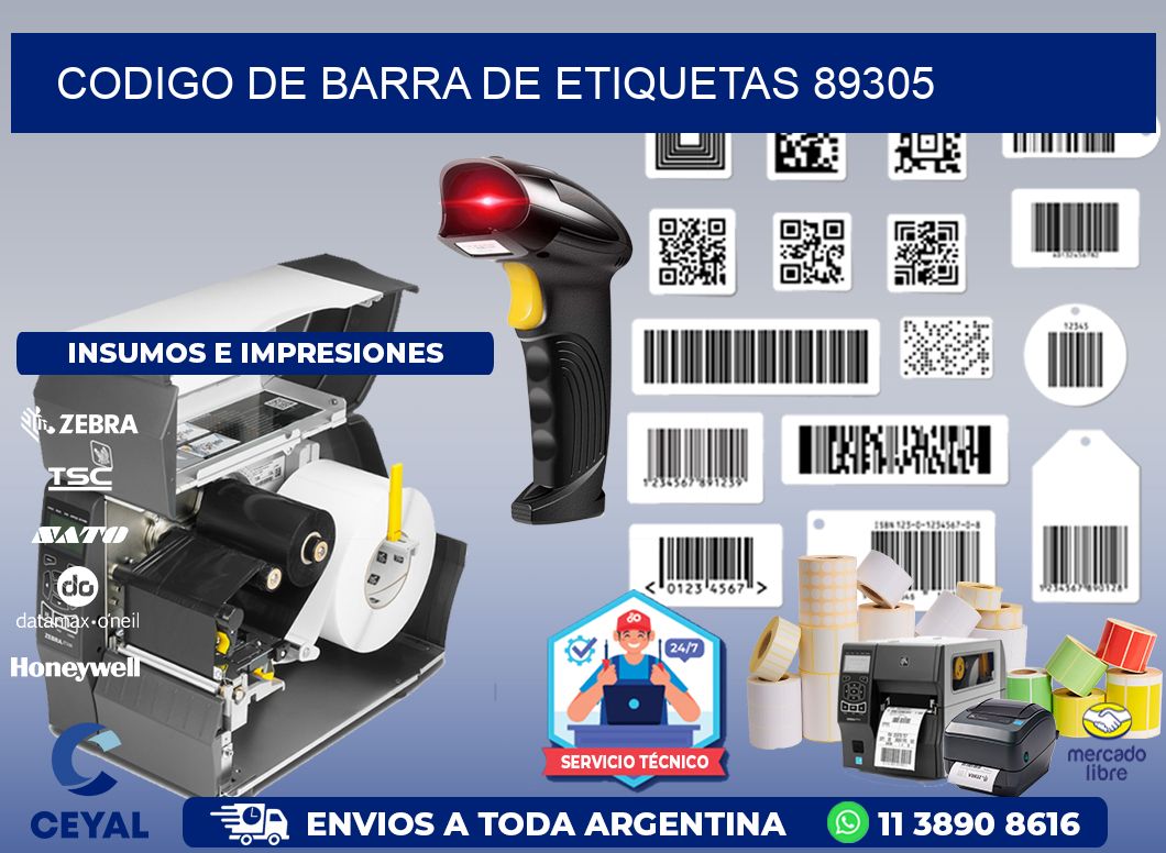 CODIGO DE BARRA DE ETIQUETAS 89305