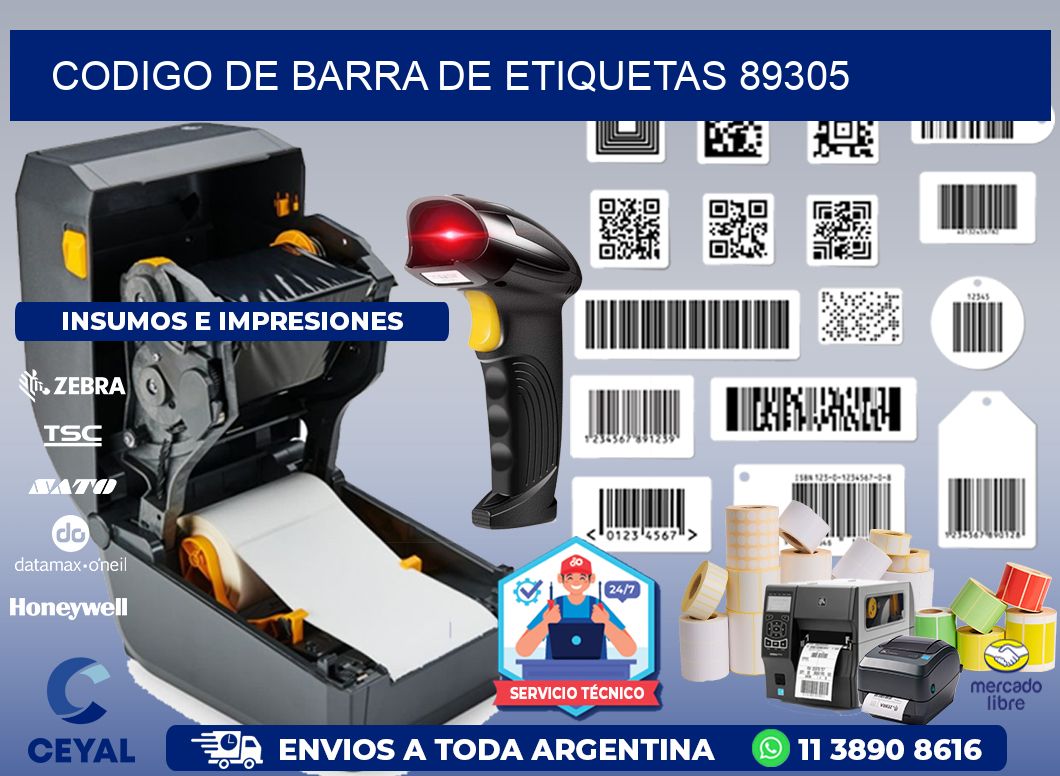CODIGO DE BARRA DE ETIQUETAS 89305