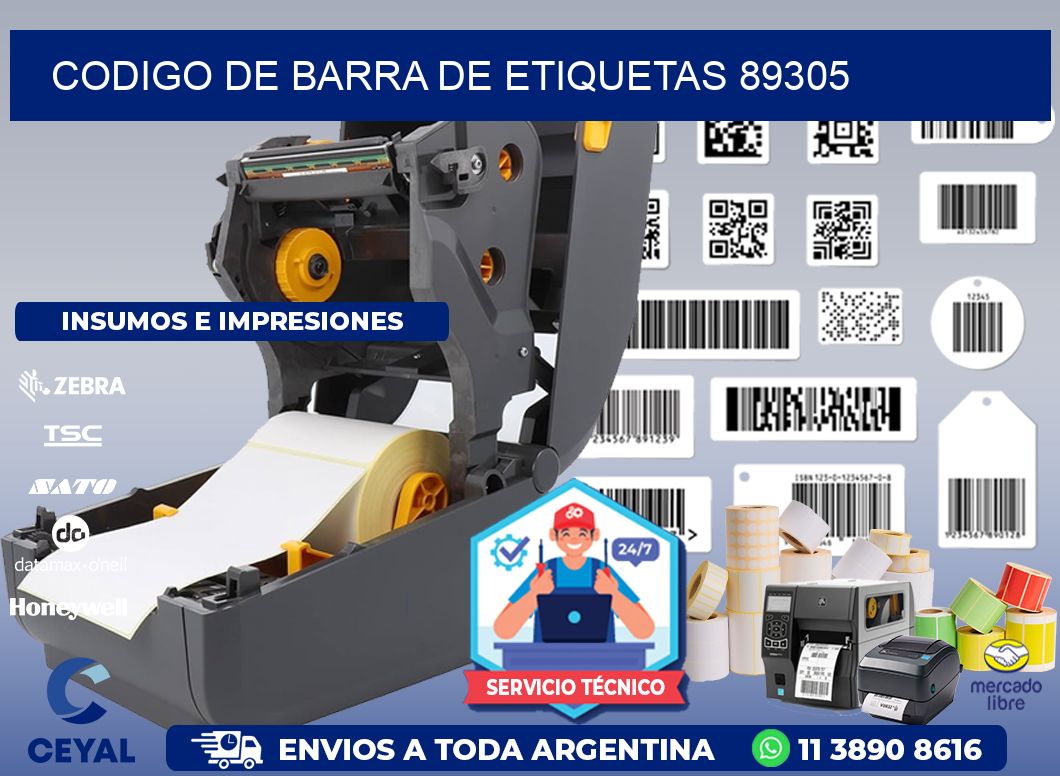 CODIGO DE BARRA DE ETIQUETAS 89305