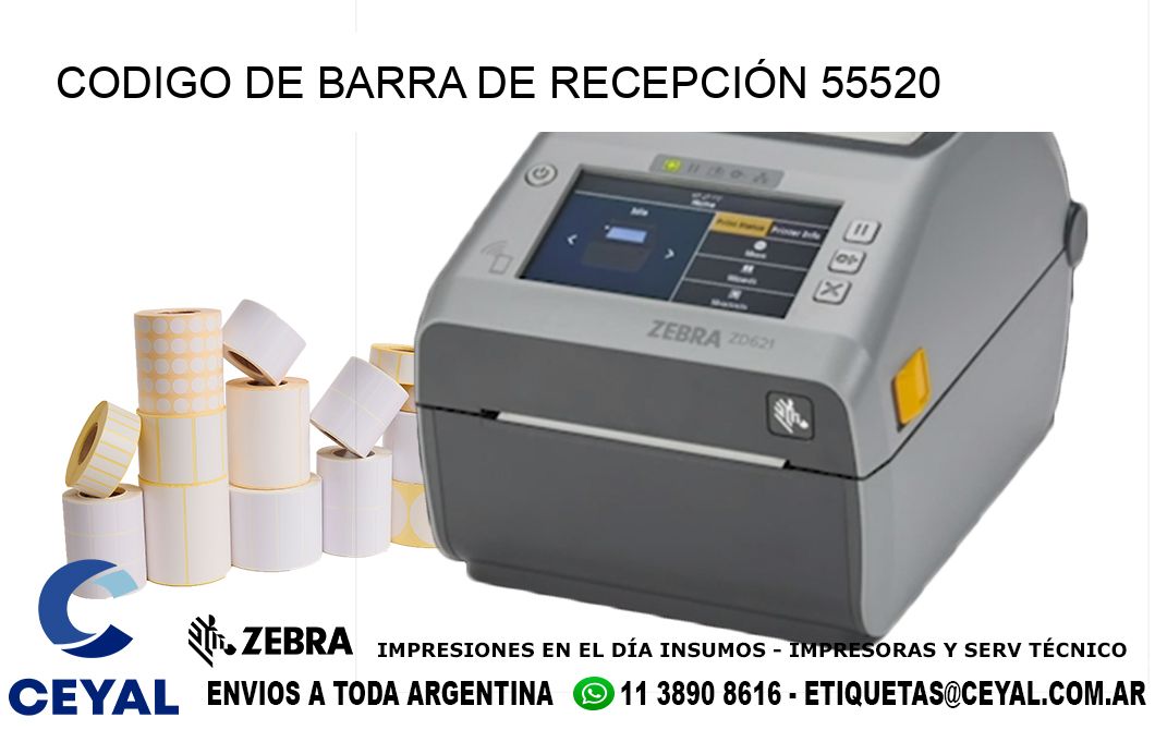 CODIGO DE BARRA DE RECEPCIÓN 55520
