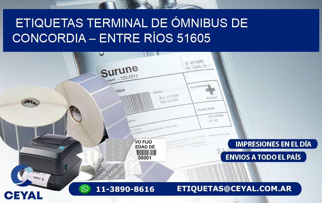ETIQUETAS TERMINAL DE ÓMNIBUS DE CONCORDIA – ENTRE RÍOS 51605