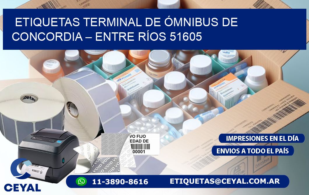 ETIQUETAS TERMINAL DE ÓMNIBUS DE CONCORDIA – ENTRE RÍOS 51605