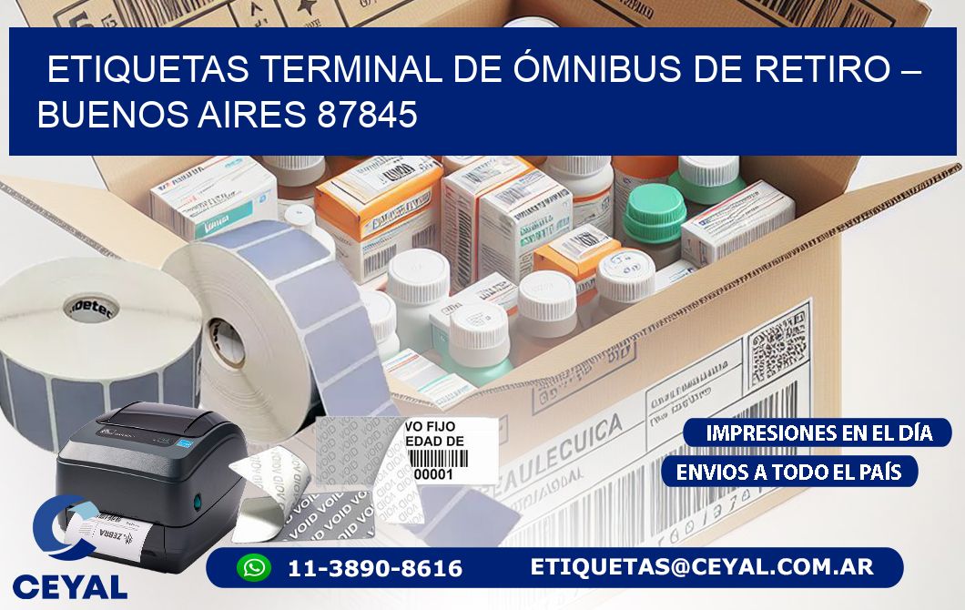 ETIQUETAS TERMINAL DE ÓMNIBUS DE RETIRO – BUENOS AIRES 87845