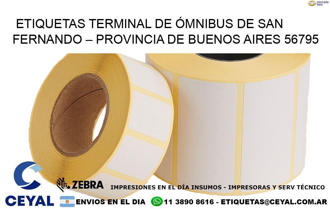 ETIQUETAS TERMINAL DE ÓMNIBUS DE SAN FERNANDO – PROVINCIA DE BUENOS AIRES 56795