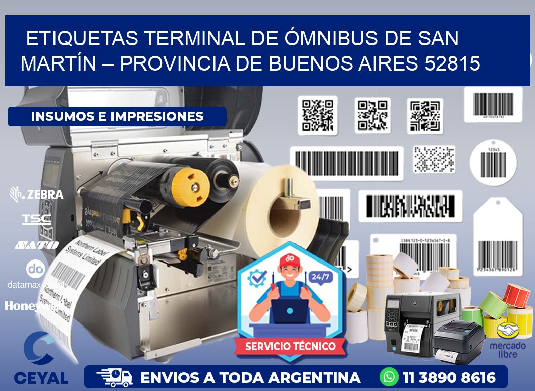 ETIQUETAS TERMINAL DE ÓMNIBUS DE SAN MARTÍN – PROVINCIA DE BUENOS AIRES 52815