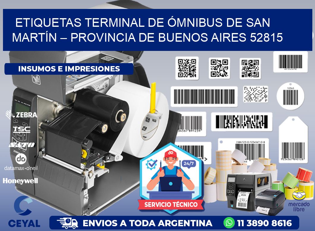 ETIQUETAS TERMINAL DE ÓMNIBUS DE SAN MARTÍN – PROVINCIA DE BUENOS AIRES 52815