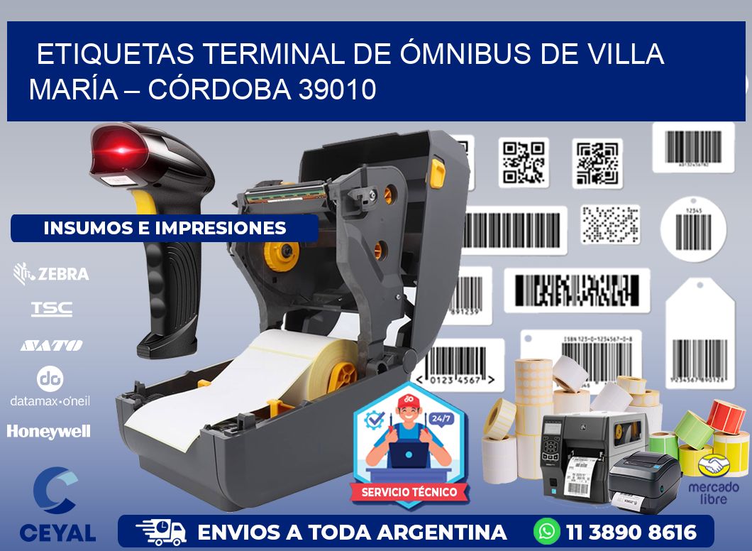 ETIQUETAS TERMINAL DE ÓMNIBUS DE VILLA MARÍA – CÓRDOBA 39010