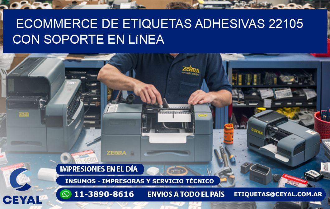 Ecommerce de Etiquetas Adhesivas 22105 con Soporte en Línea