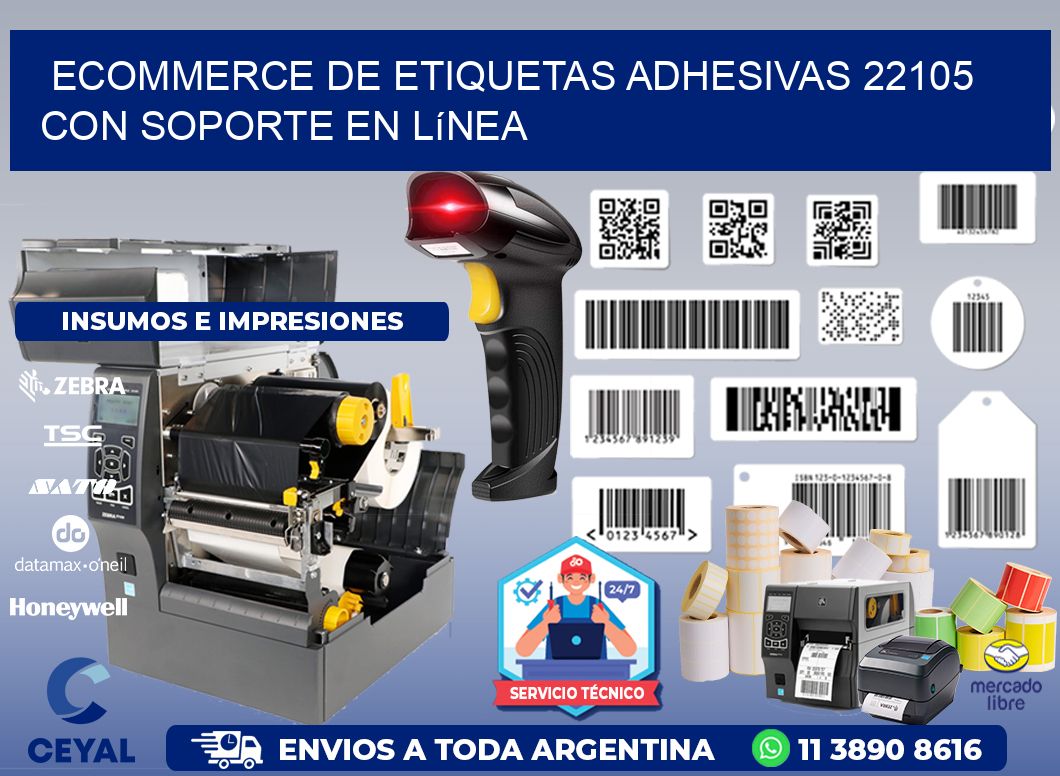 Ecommerce de Etiquetas Adhesivas 22105 con Soporte en Línea