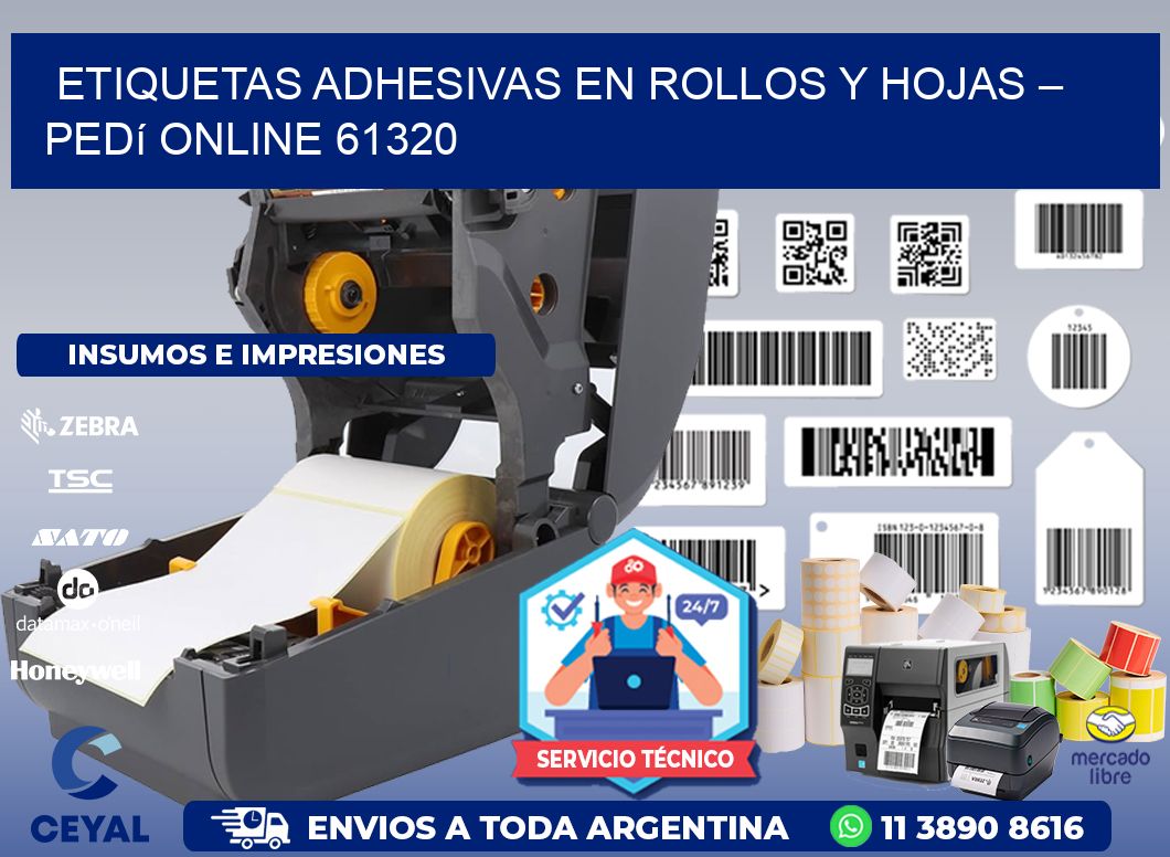Etiquetas Adhesivas en Rollos y Hojas – Pedí Online 61320