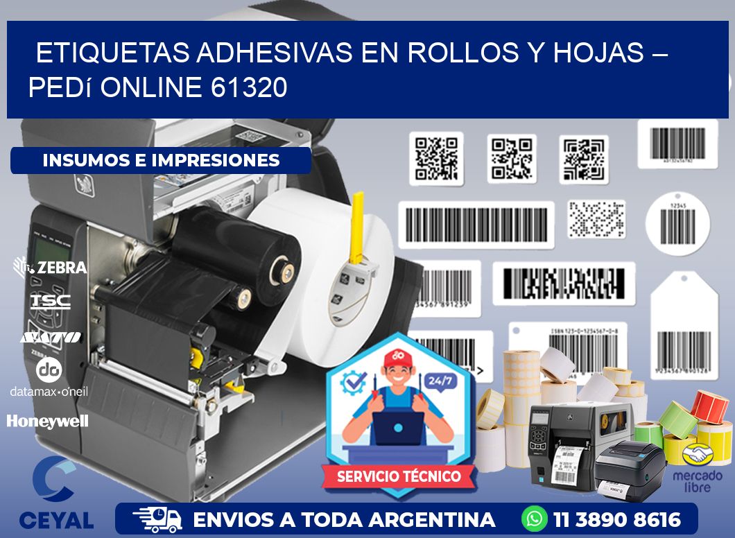 Etiquetas Adhesivas en Rollos y Hojas – Pedí Online 61320
