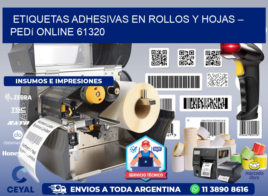 Etiquetas Adhesivas en Rollos y Hojas – Pedí Online 61320