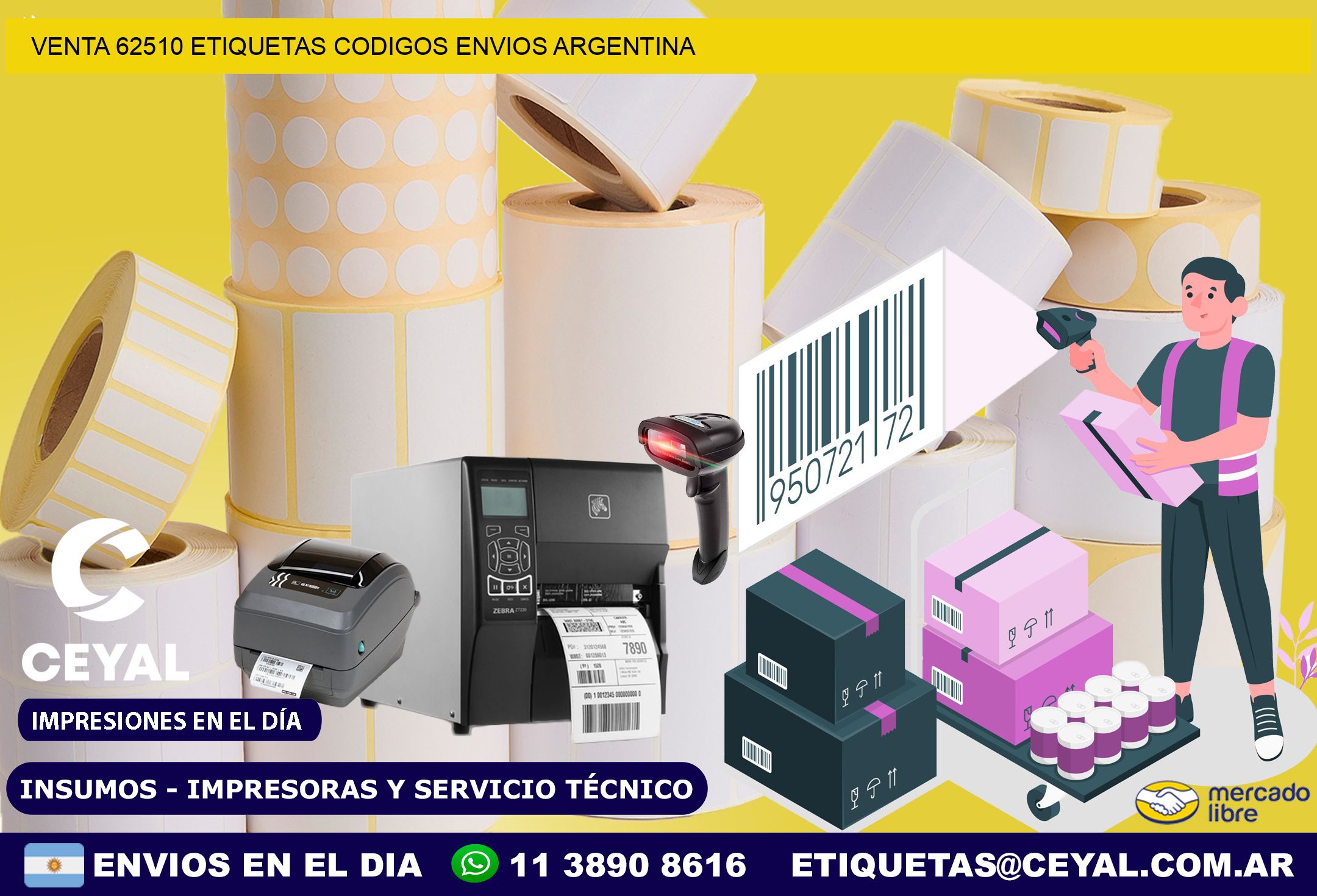 VENTA 62510 ETIQUETAS CODIGOS ENVIOS ARGENTINA