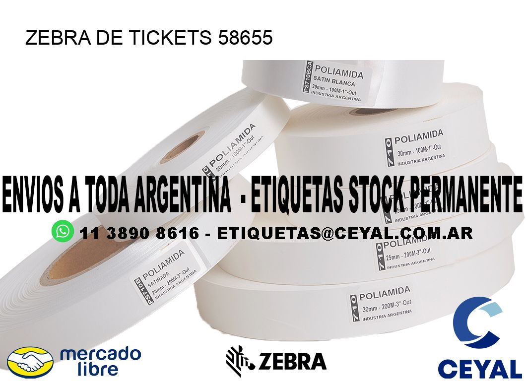 ZEBRA DE TICKETS 58655
