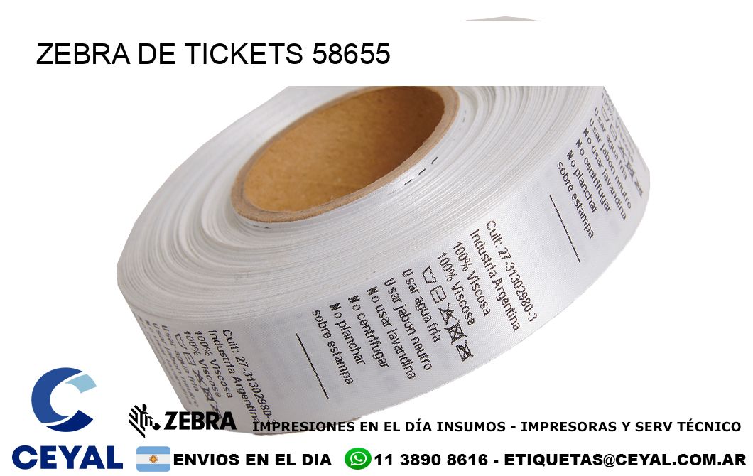 ZEBRA DE TICKETS 58655