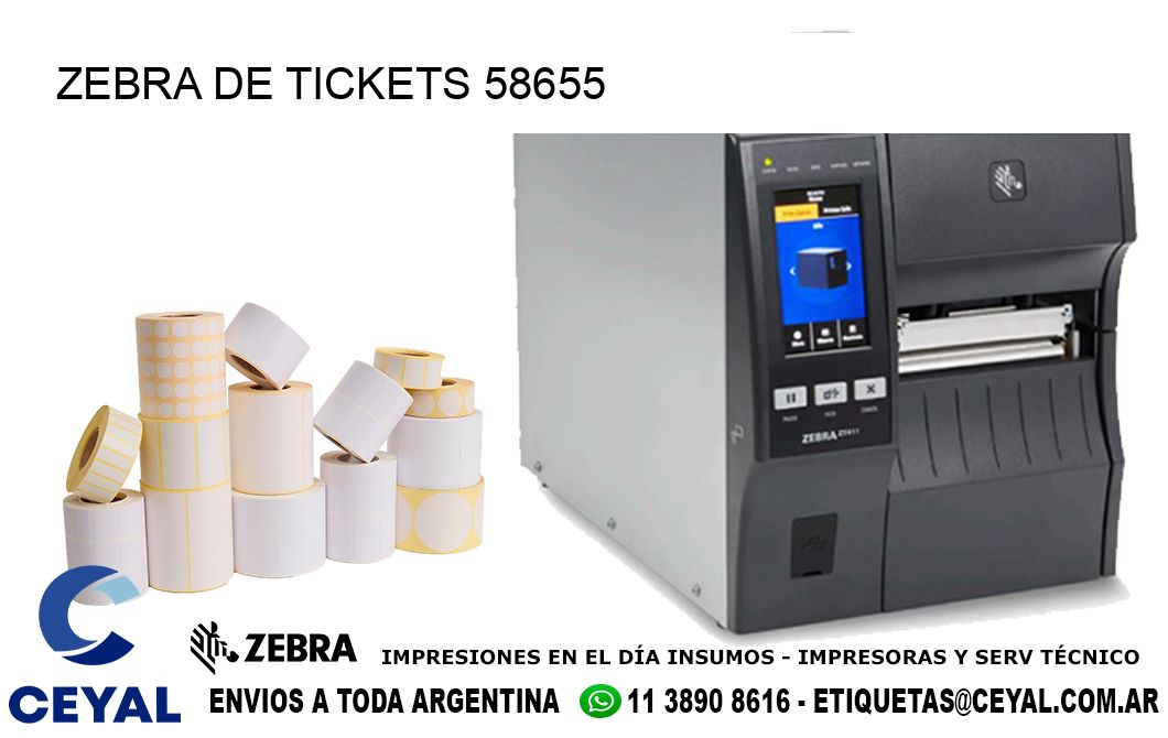 ZEBRA DE TICKETS 58655
